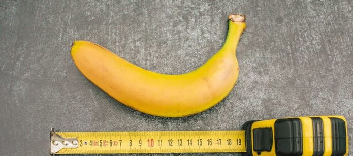 mesure du pénis sur l'exemple d'une banane
